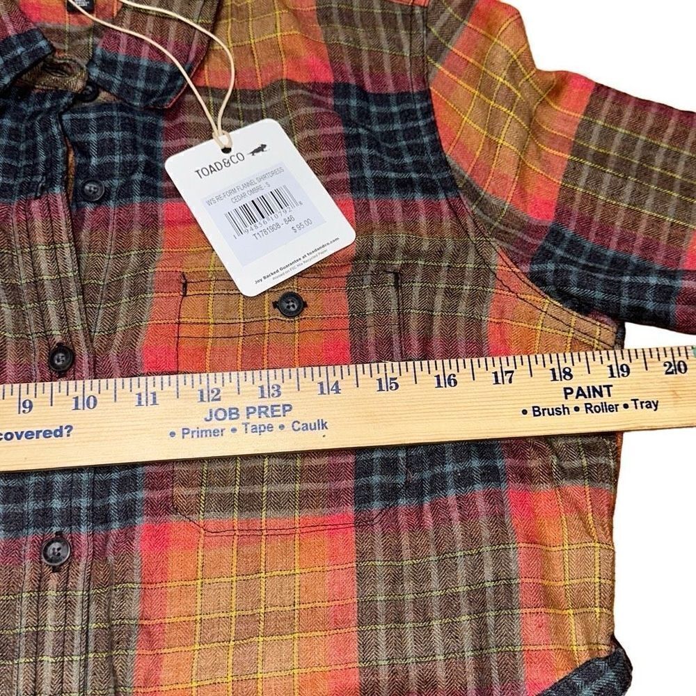 NWT Toad & Co W’s Re-Form Flannel Shirtdress
Sz S in Cedar Ombré - Picture 7 of 14
